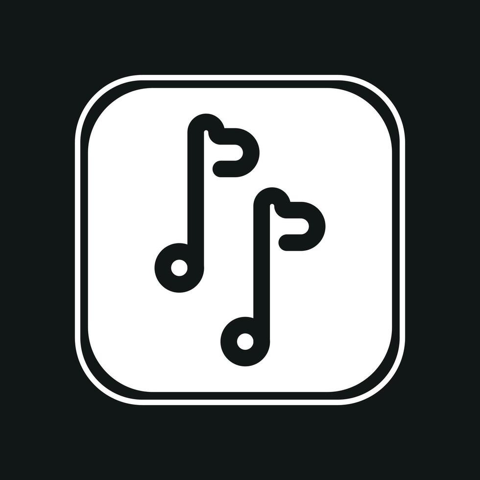 Music Simple Line Drawing Icon vector