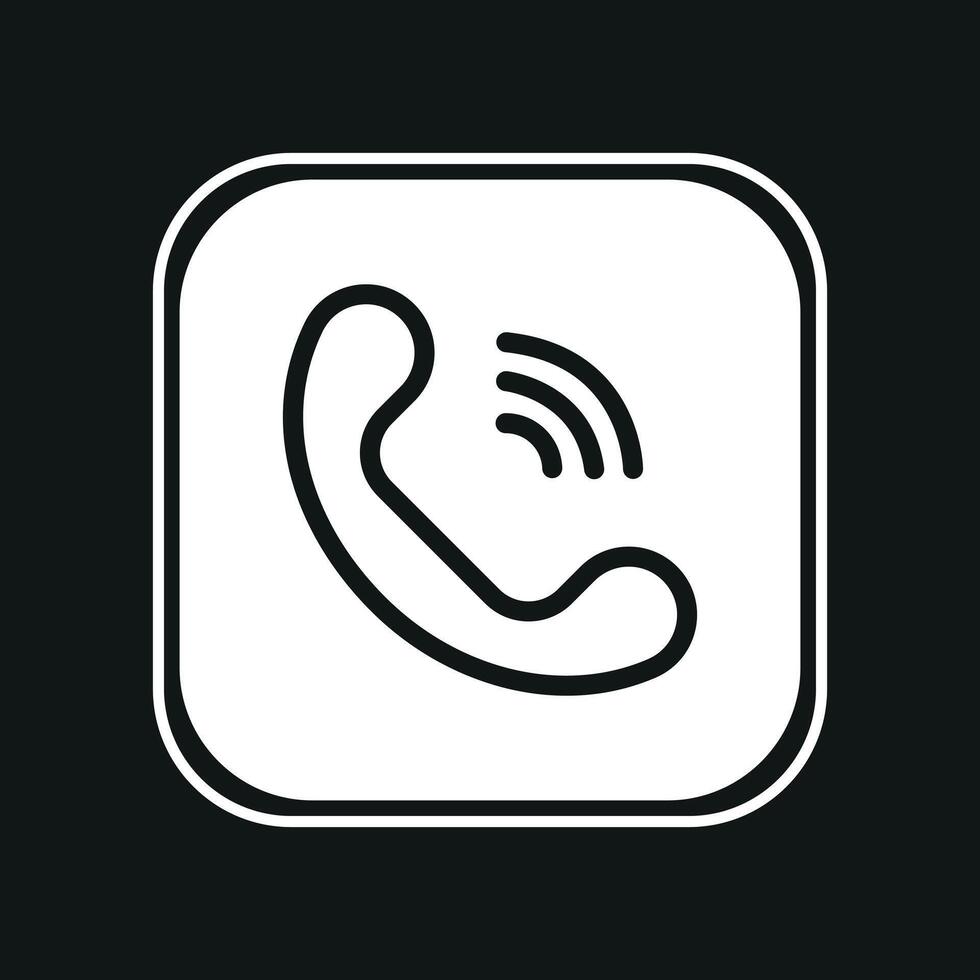 Telephone Ringing Simple Line Drawing Icon vector