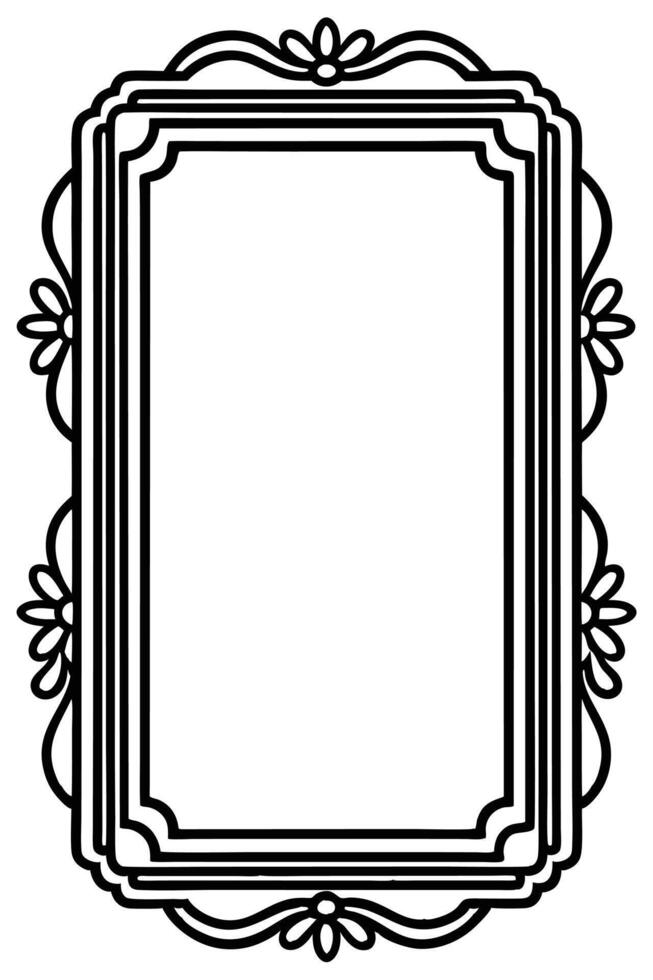 a black and white drawing of a frame vector