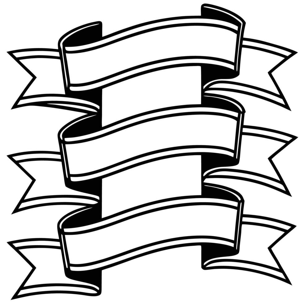 ribbons for coloring pages free printable vector