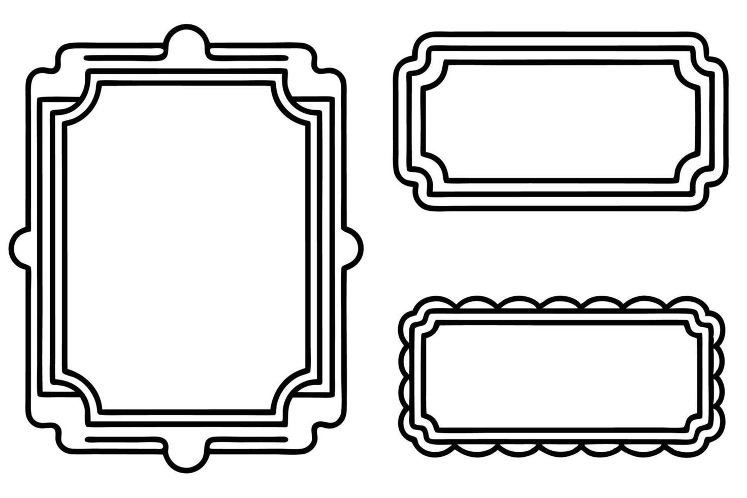 a set of four frames and a border vector