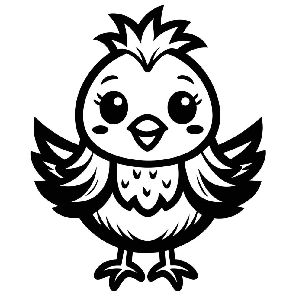 a cartoon bird with a big beak and a small head vector