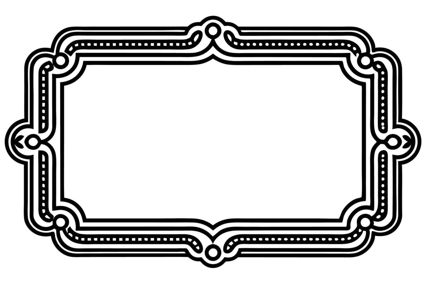 a black and white drawing of a frame with a border vector