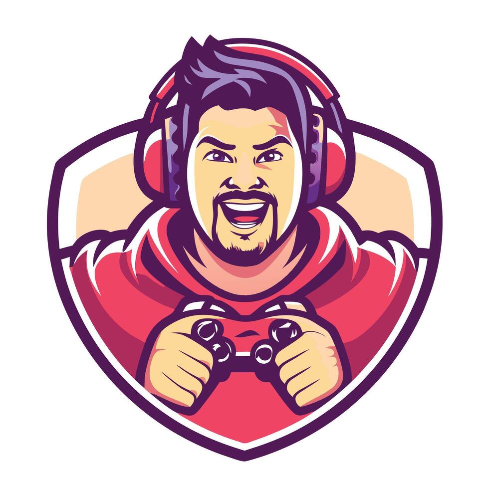 a man with headphones and a controller in his hand vector