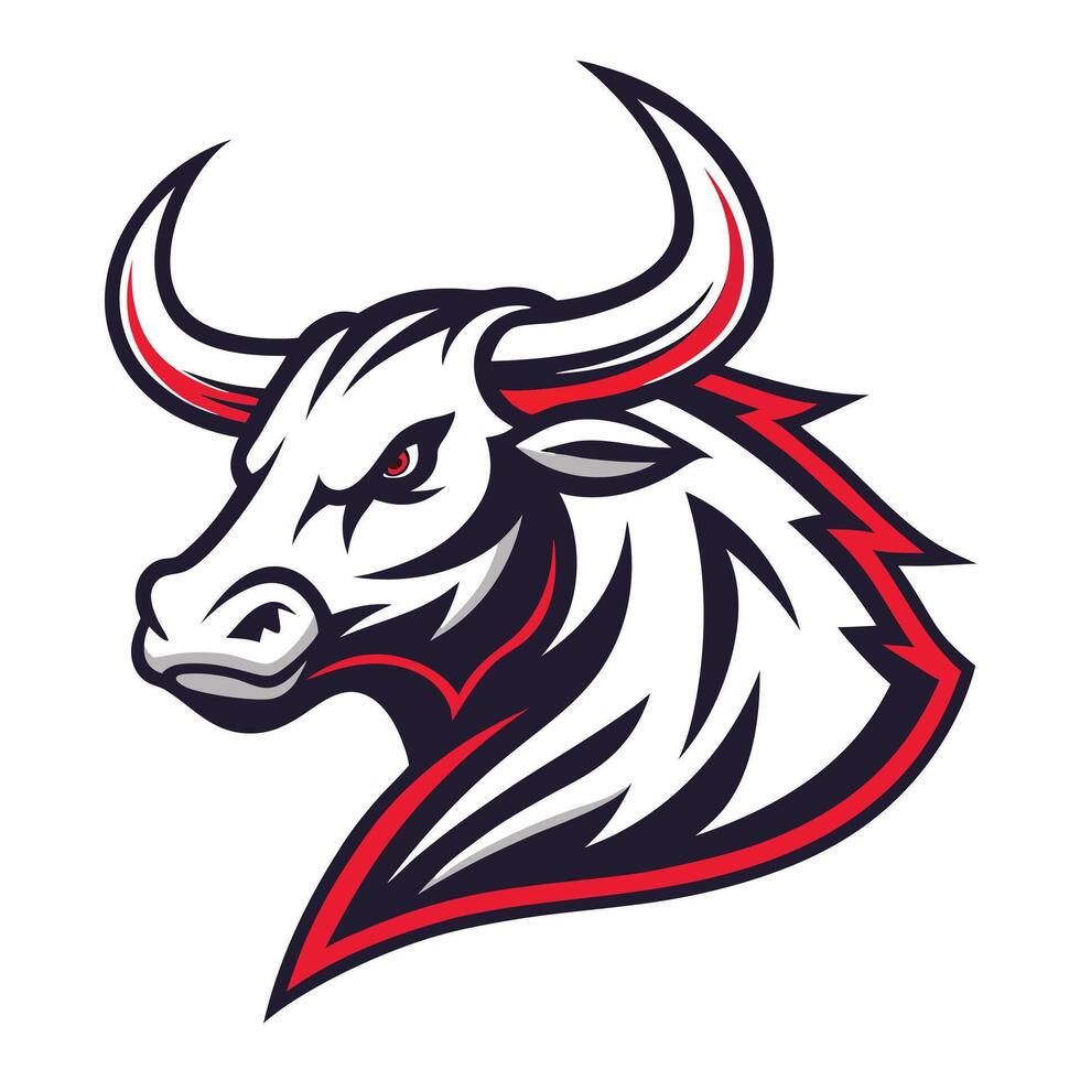 the head of a bull is shown on a white background vector