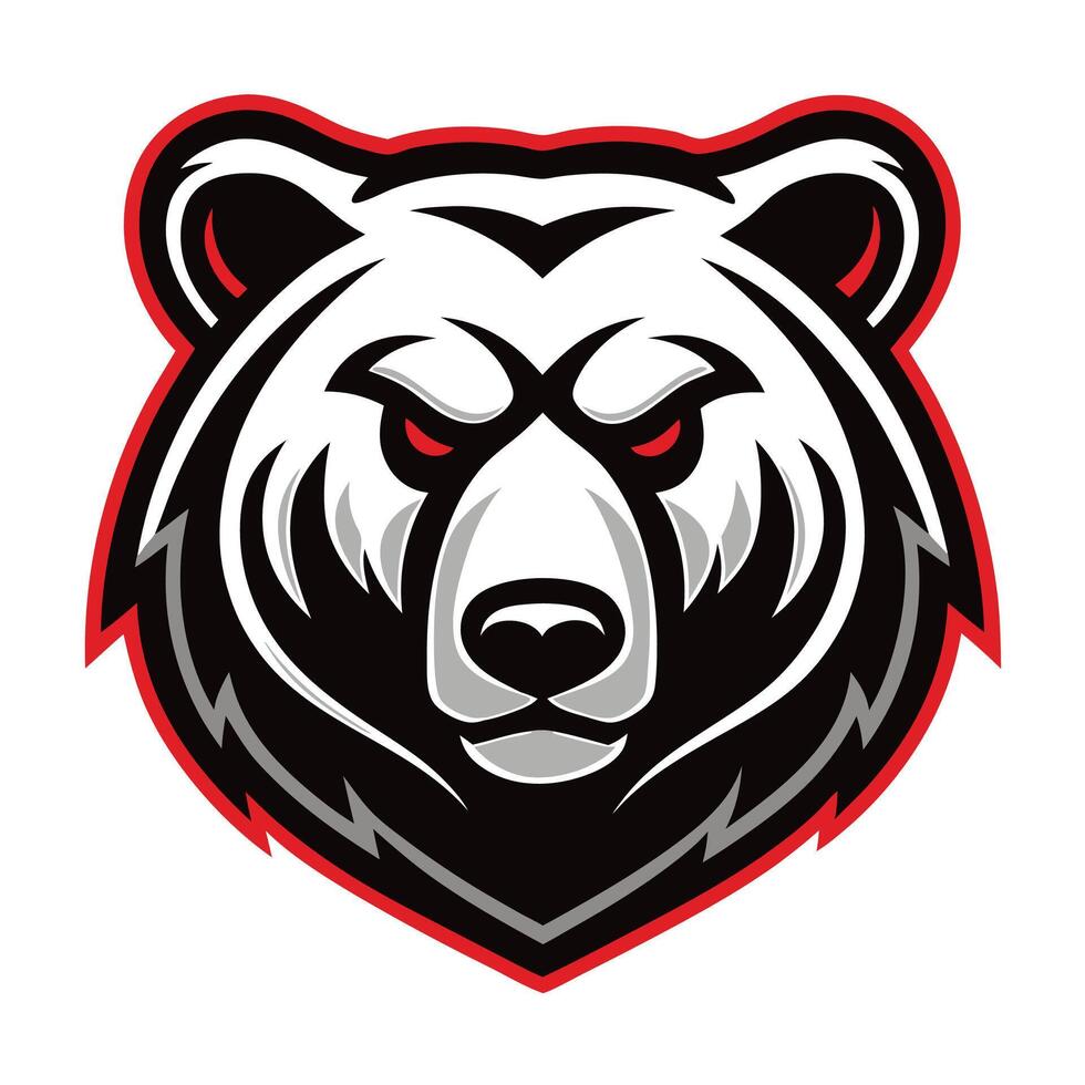 the head of a bear is shown on a white background vector