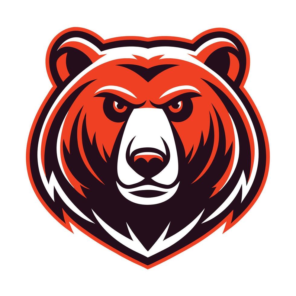 the head of a bear is shown on a white background vector