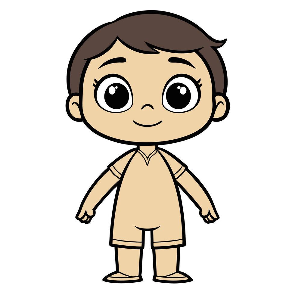 a cartoon boy in a brown outfit vector