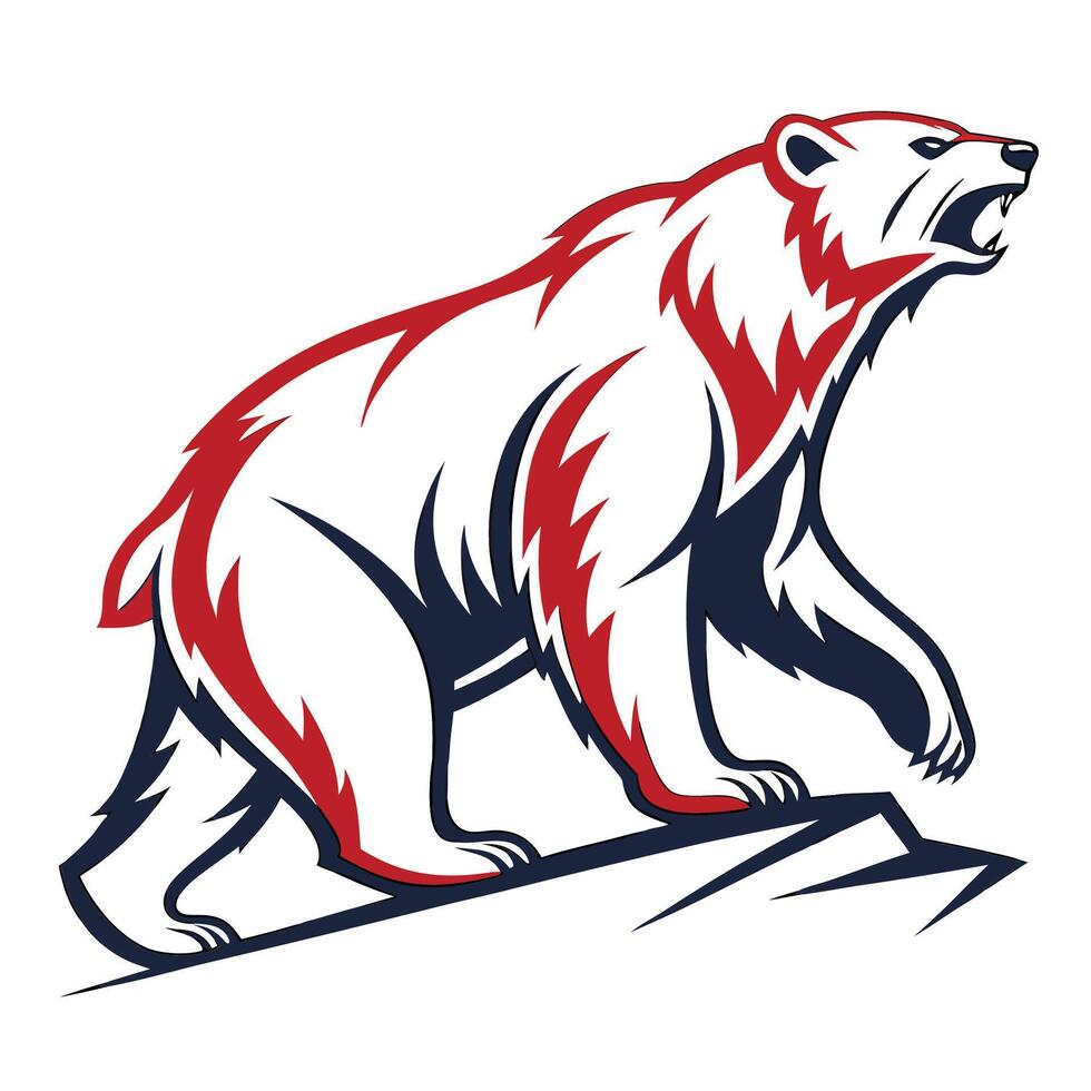 a bear with its mouth open and its claws out vector