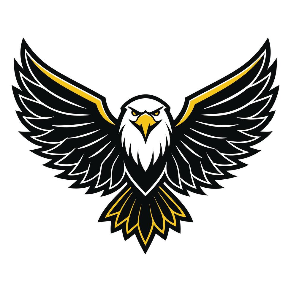 an eagle with yellow and black feathers vector