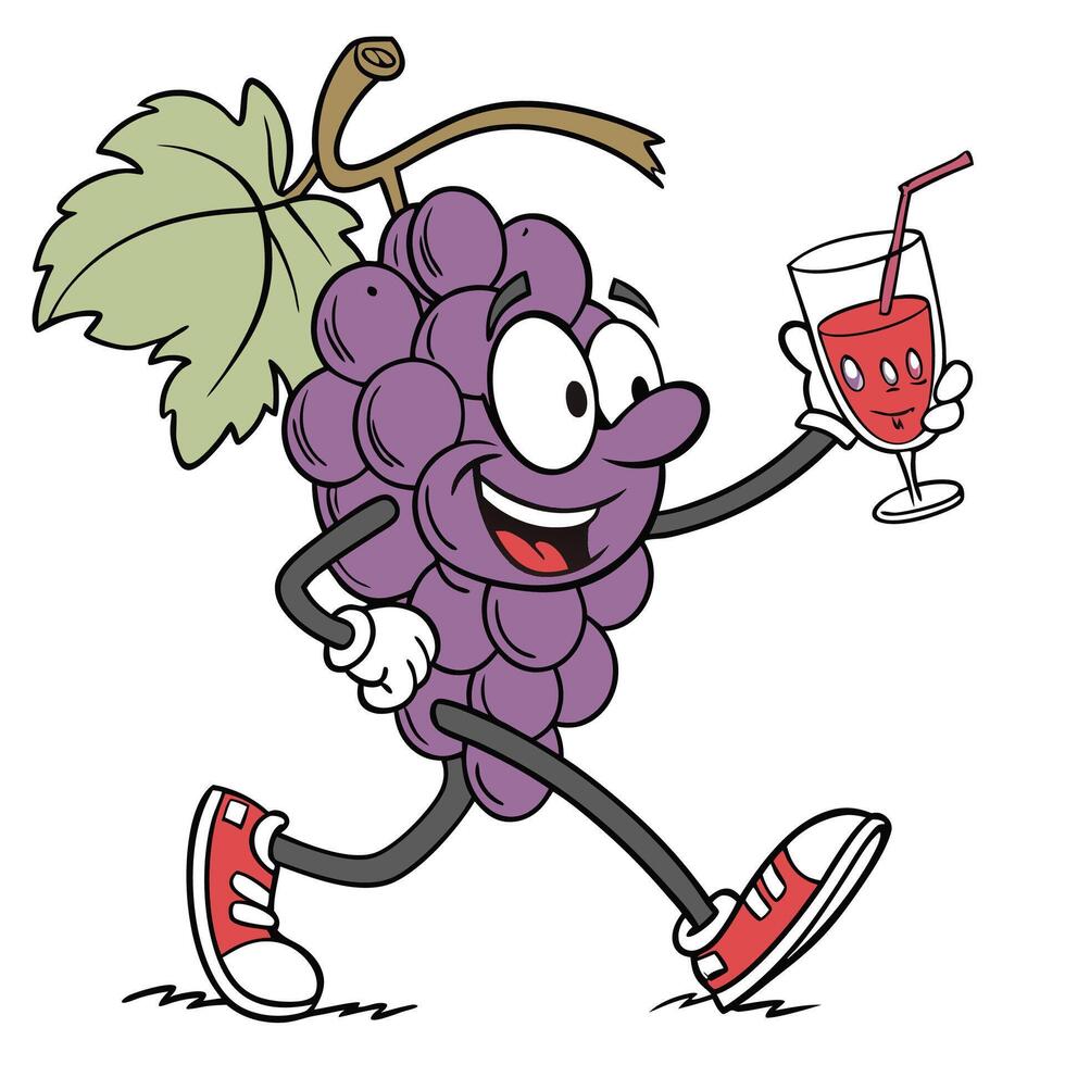 grapes running with juice vector
