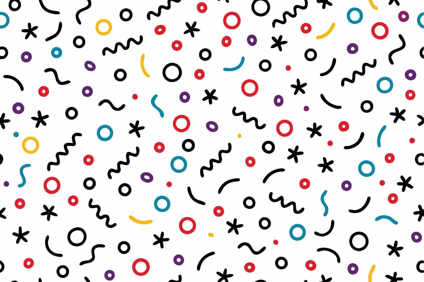 a colorful pattern with many different shapes and lines vector
