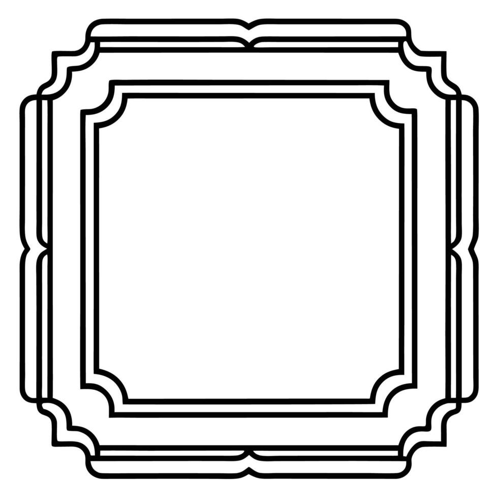 a black and white drawing of a square frame vector