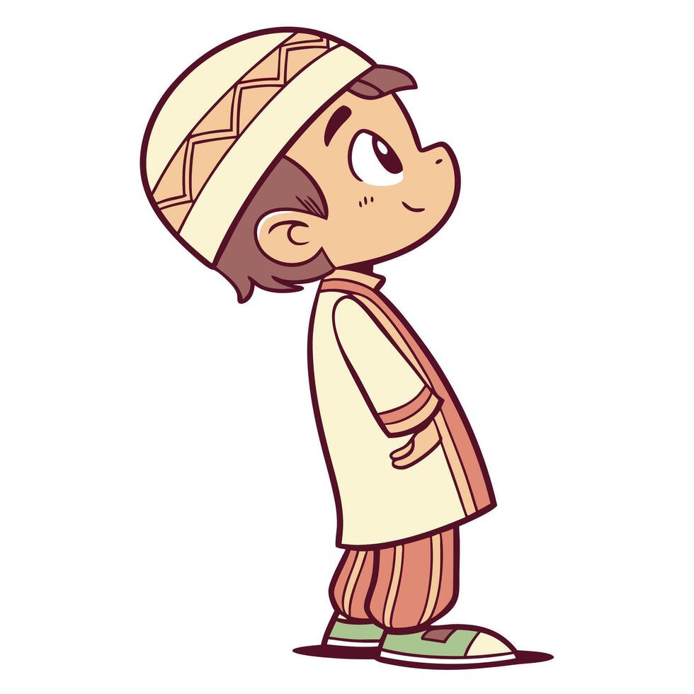cartoon boy in traditional clothing illustration vector
