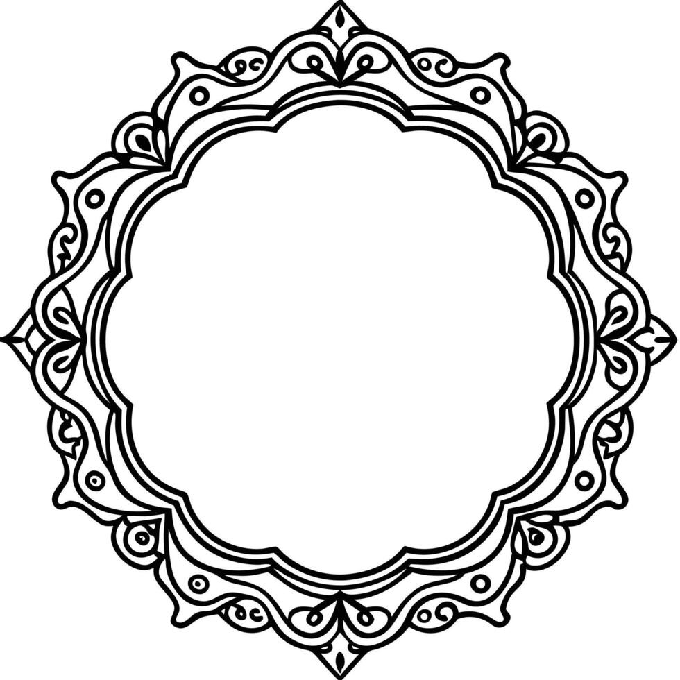 a round frame with ornate design vector