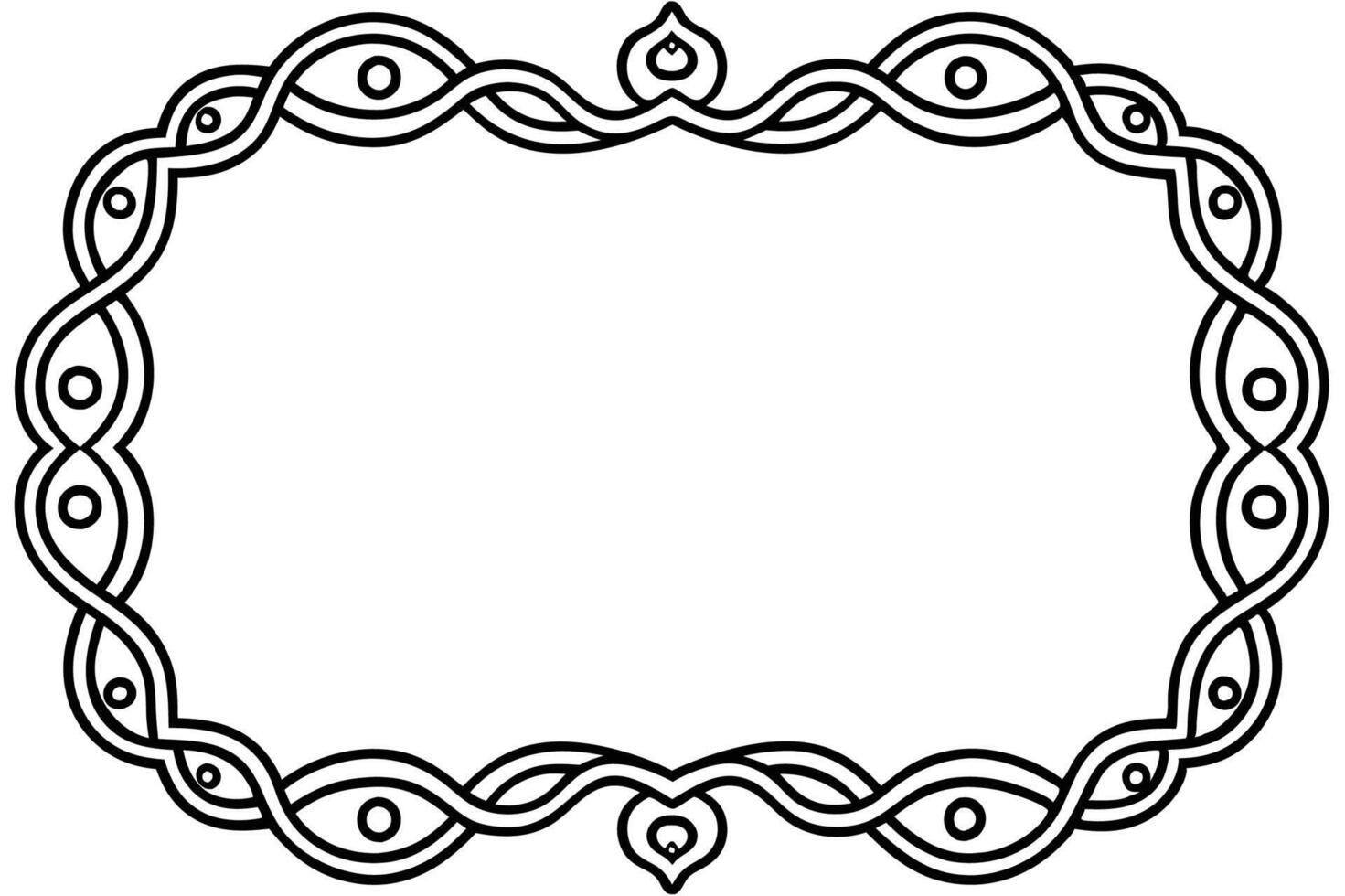 a black and white drawing of a celtic style frame vector