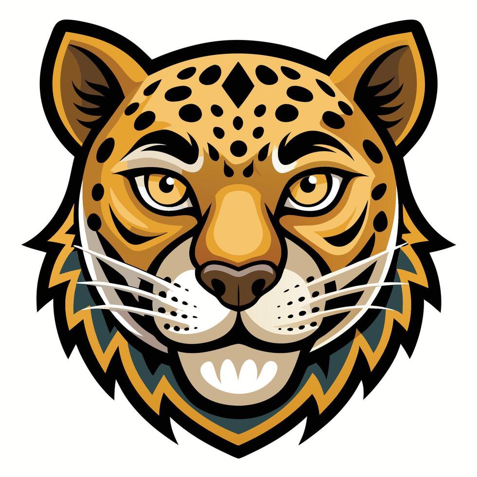 the jaguar head is shown in this illustration vector
