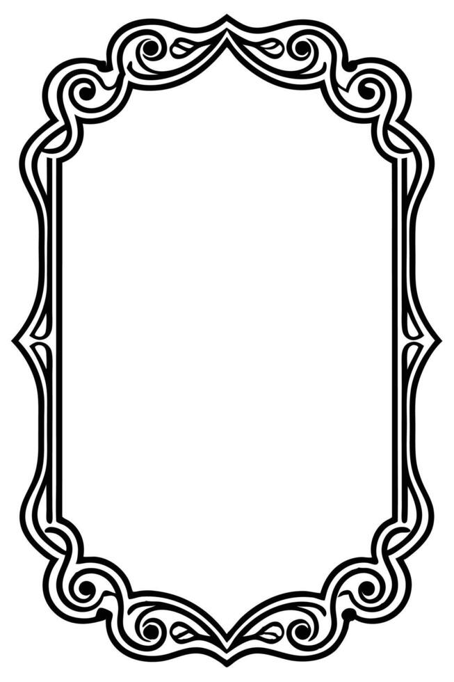 a black and white ornate frame with a white background vector