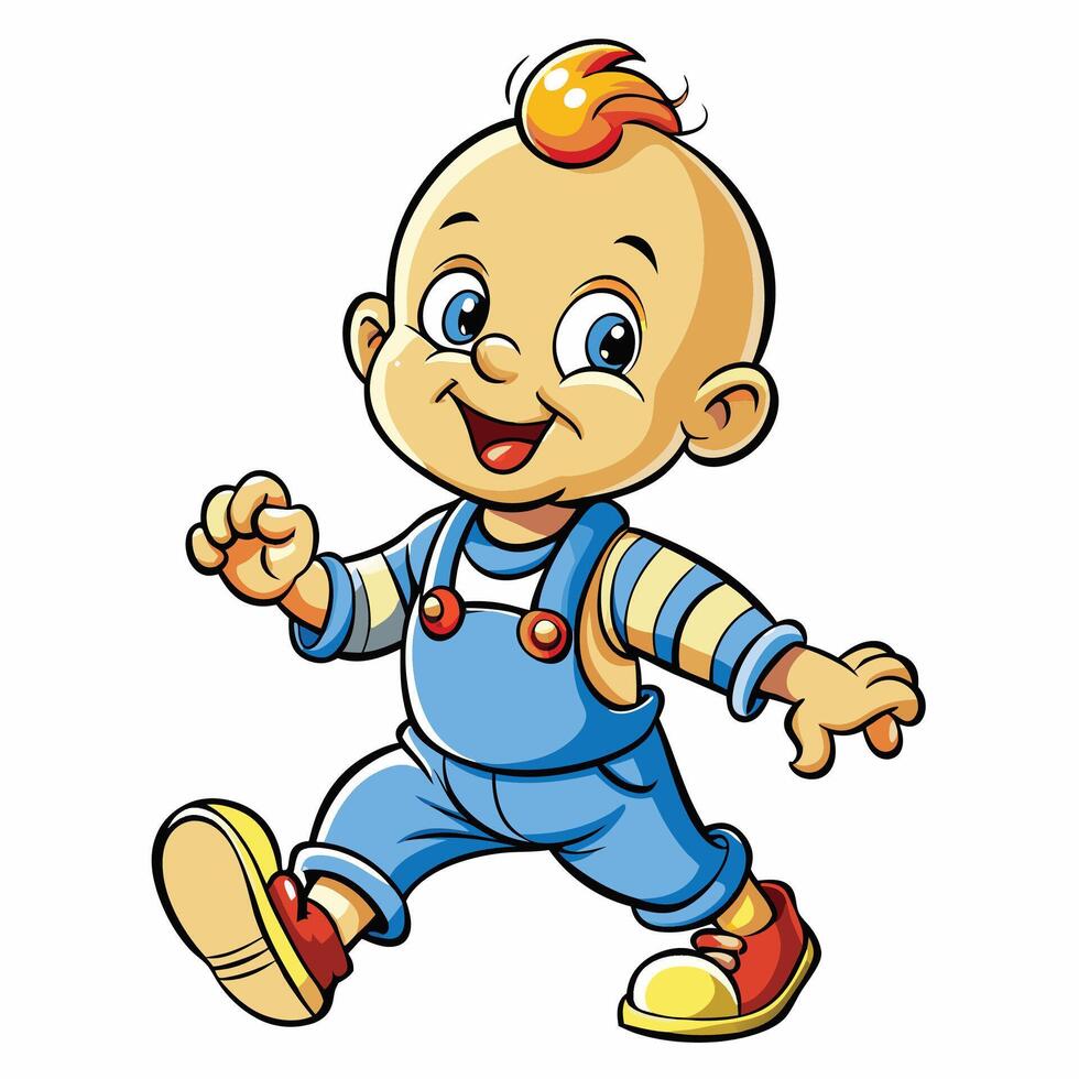 cartoon baby boy running vector