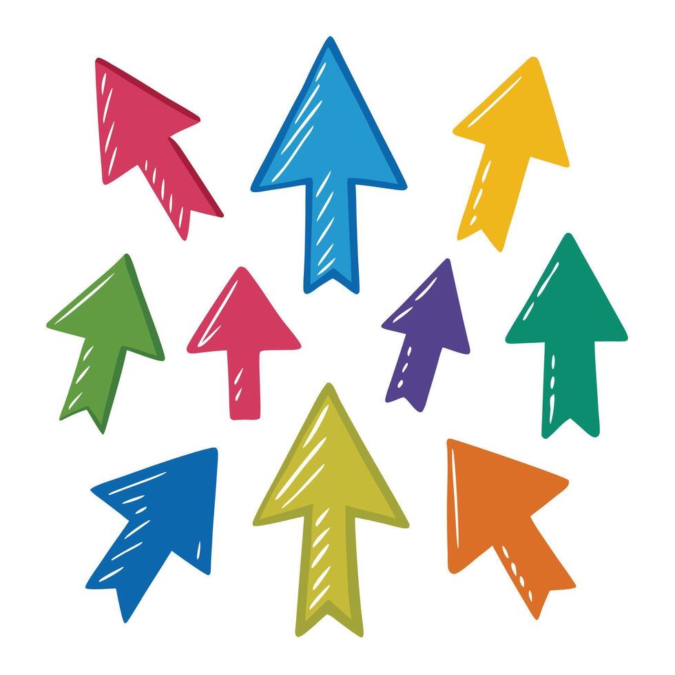 colorful arrows on white background illustration vector