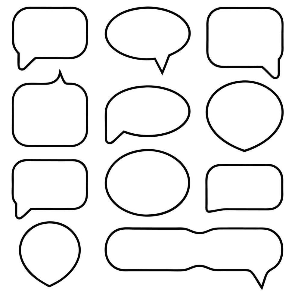 a set of speech bubbles with different shapes vector