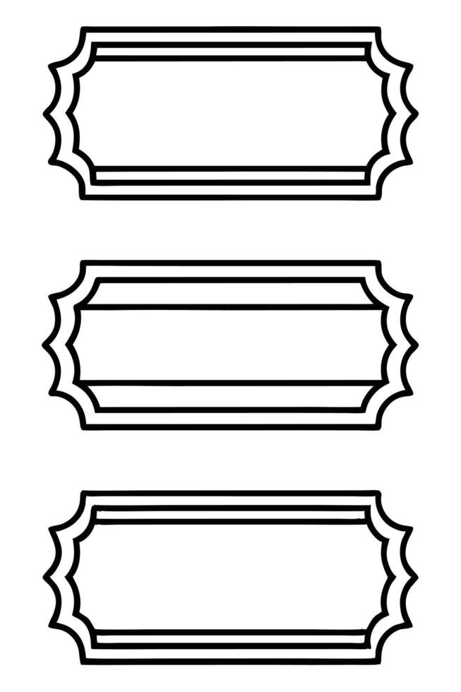a set of four black and white frames with a border vector