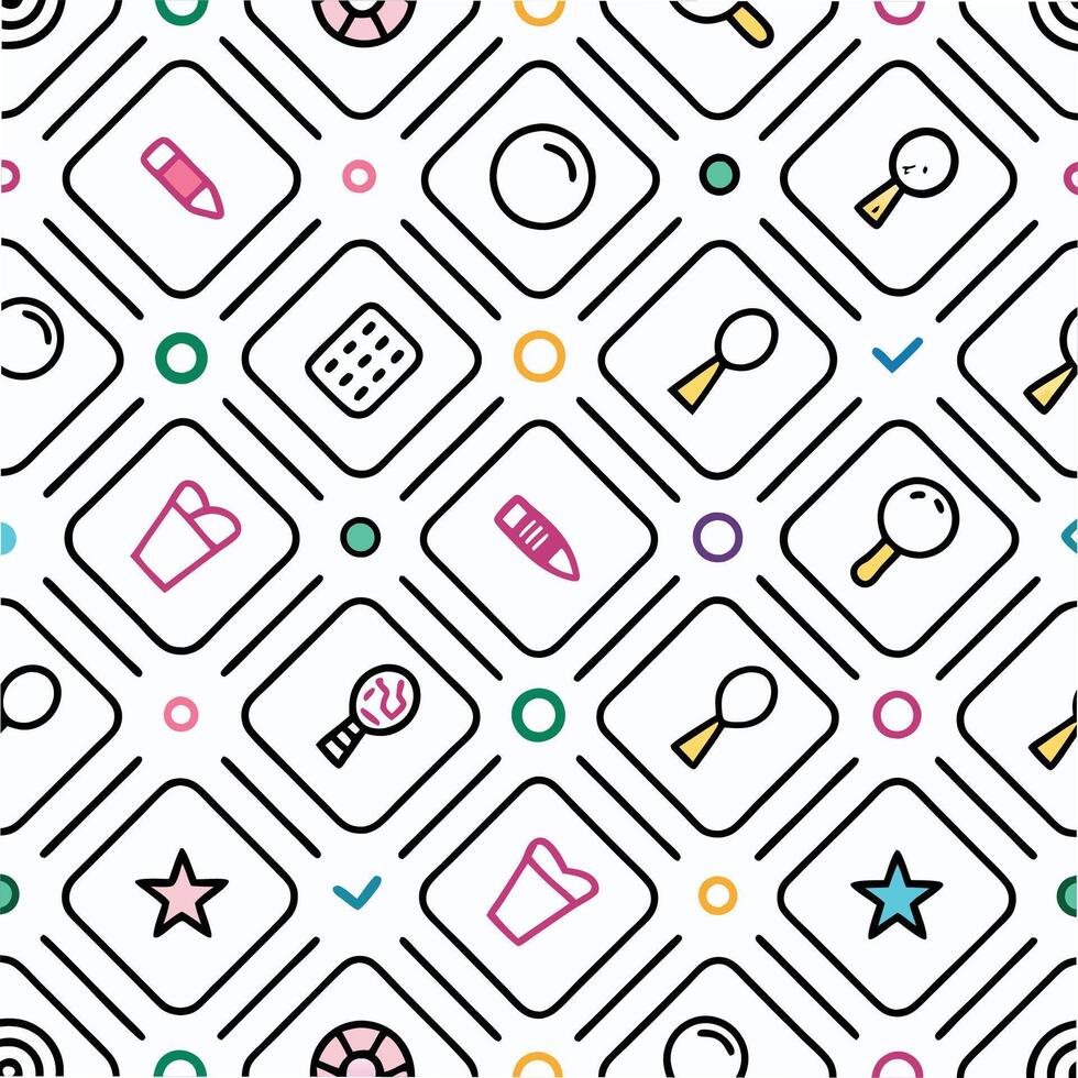 a seamless pattern with various objects and icons vector