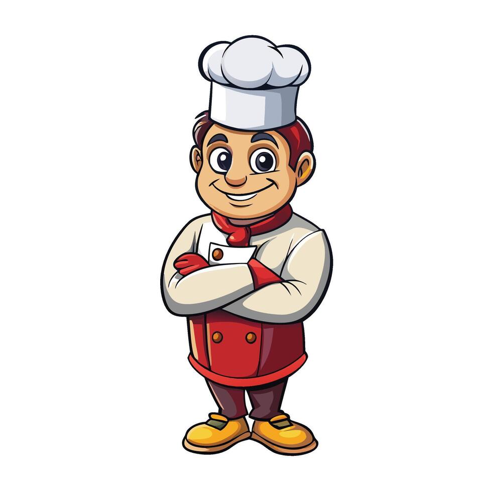 chef cartoon character illustration isolated on white background vector