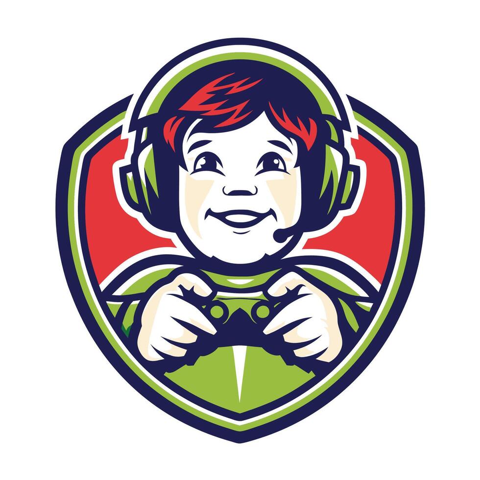 a boy wearing headphones and holding a controller vector