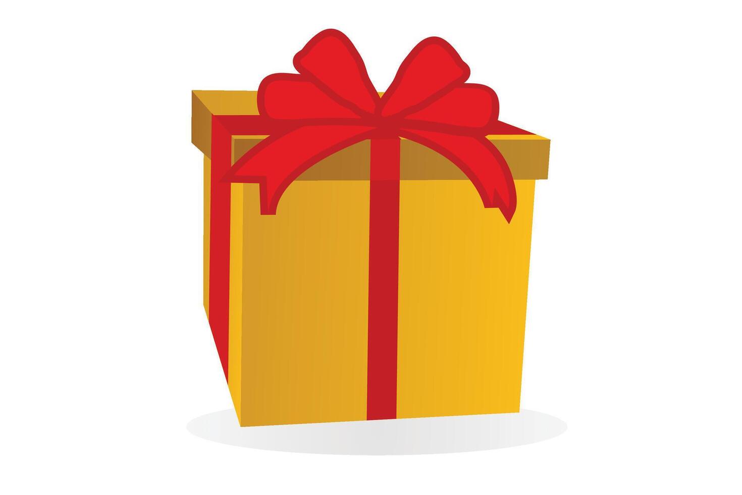 Yellow Color gift box set with red ribbon vector