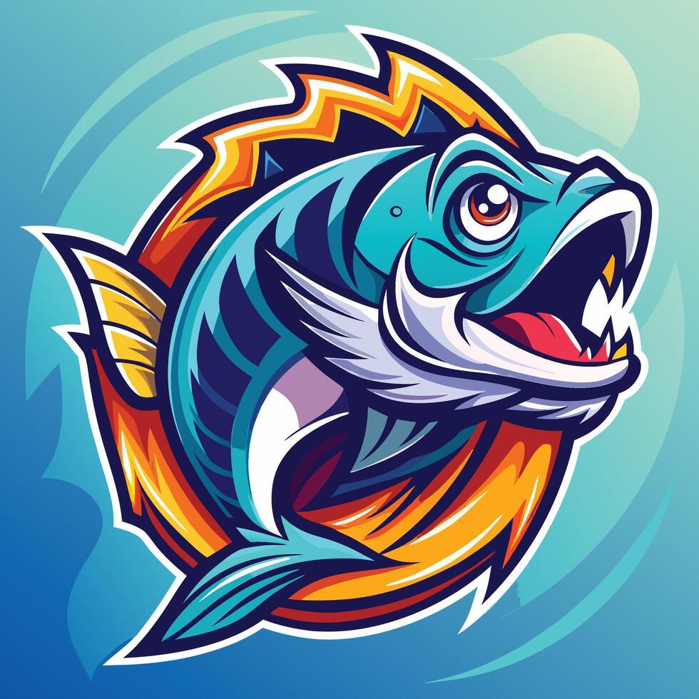 a cartoon fish with a big mouth and a big mouth vector