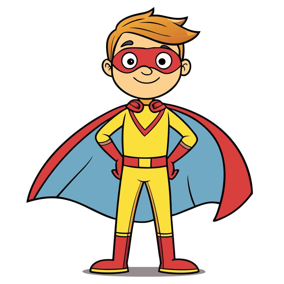 a cartoon boy in a superhero costume vector