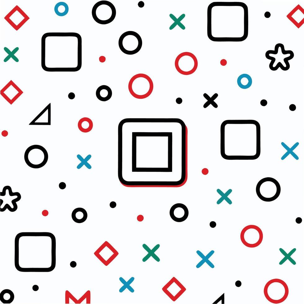a colorful pattern with squares and circles vector