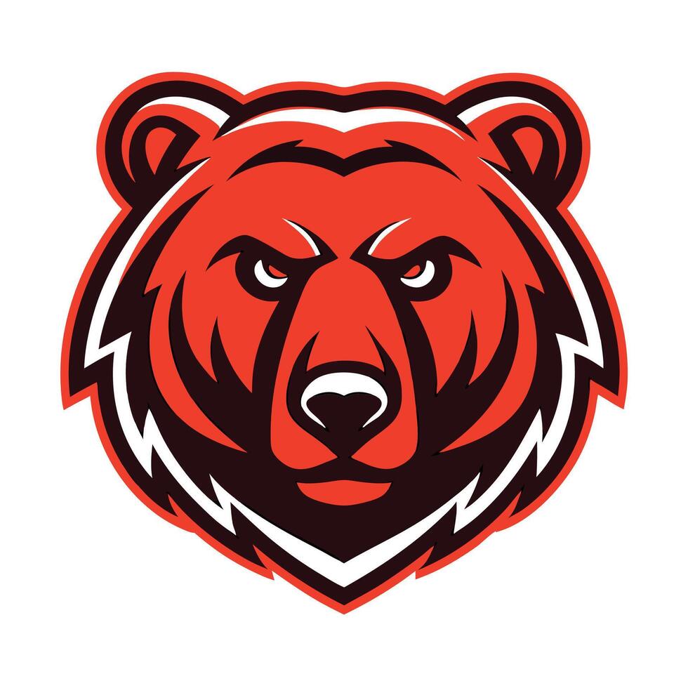 the head of a bear is shown on a white background vector