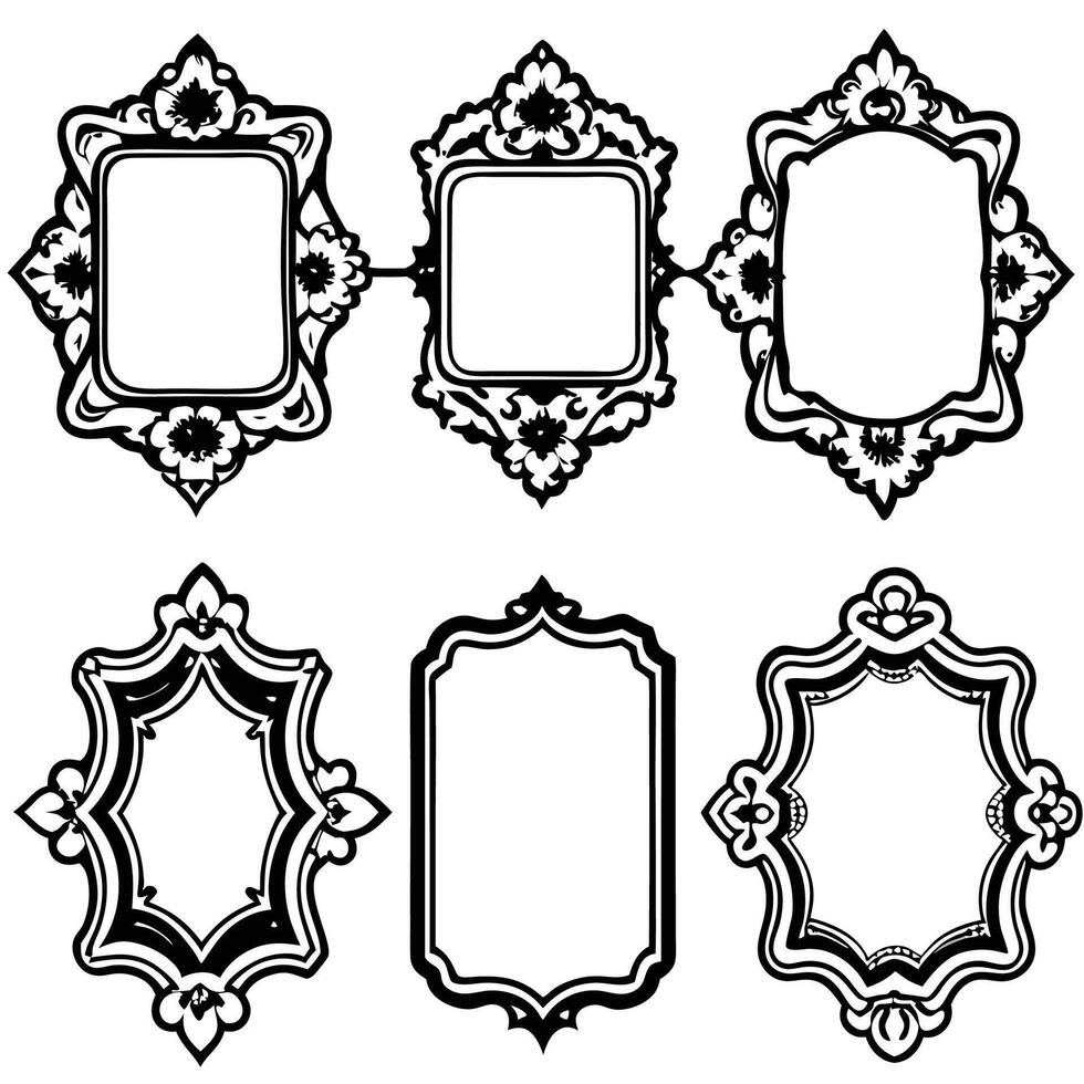 set of ornate frames vector