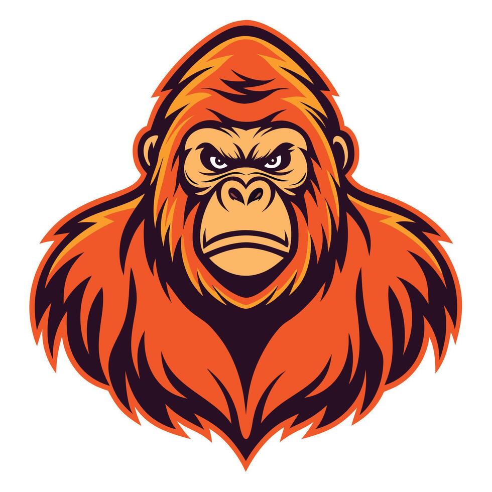 gorilla head art vector
