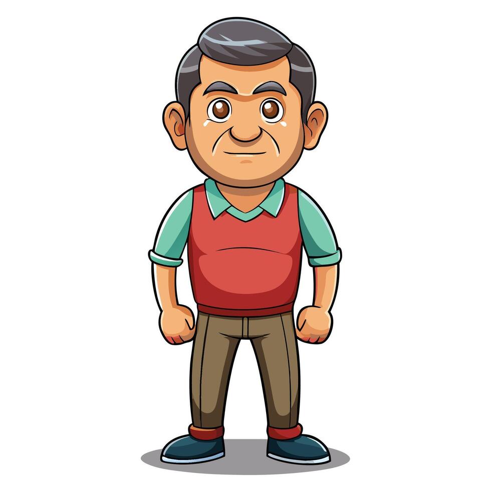 cartoon man with angry expression illustration vector