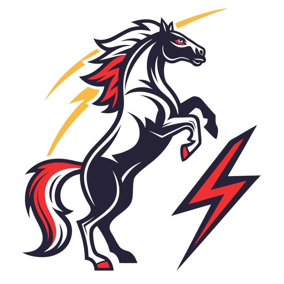 a horse with lightning bolt on its back vector