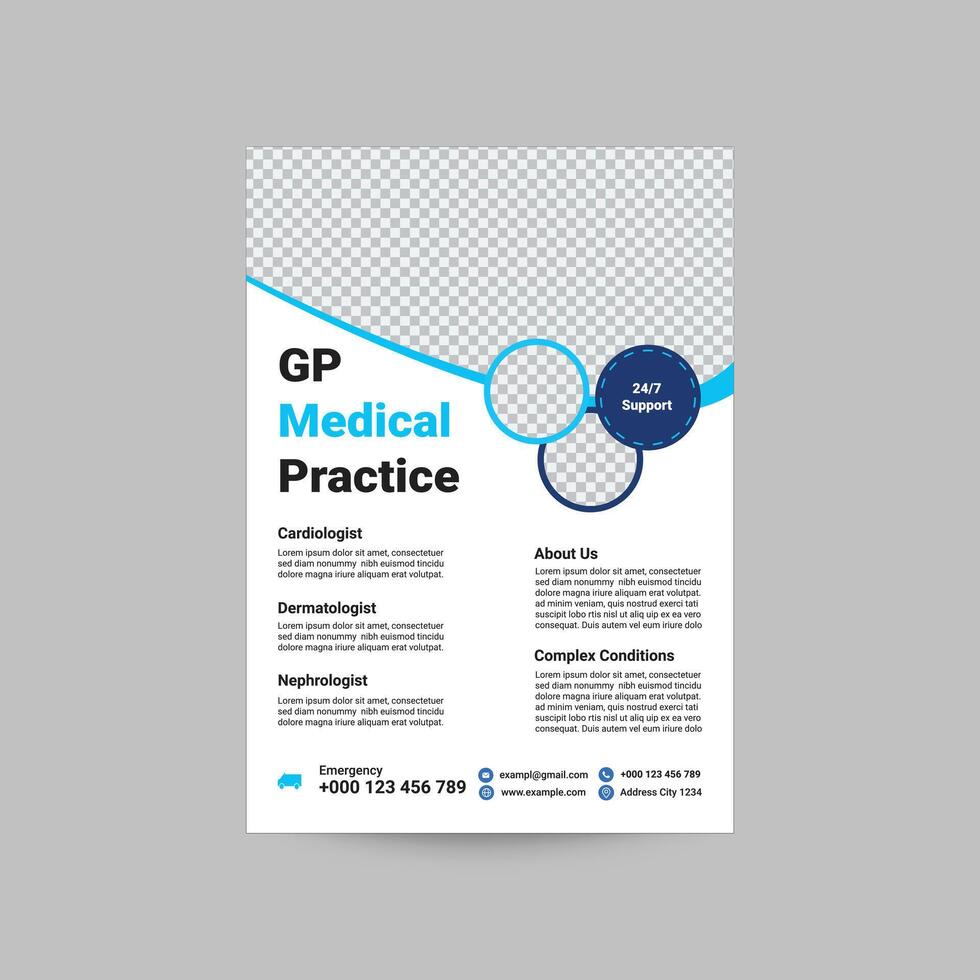 Flat design healthcare poster template vector