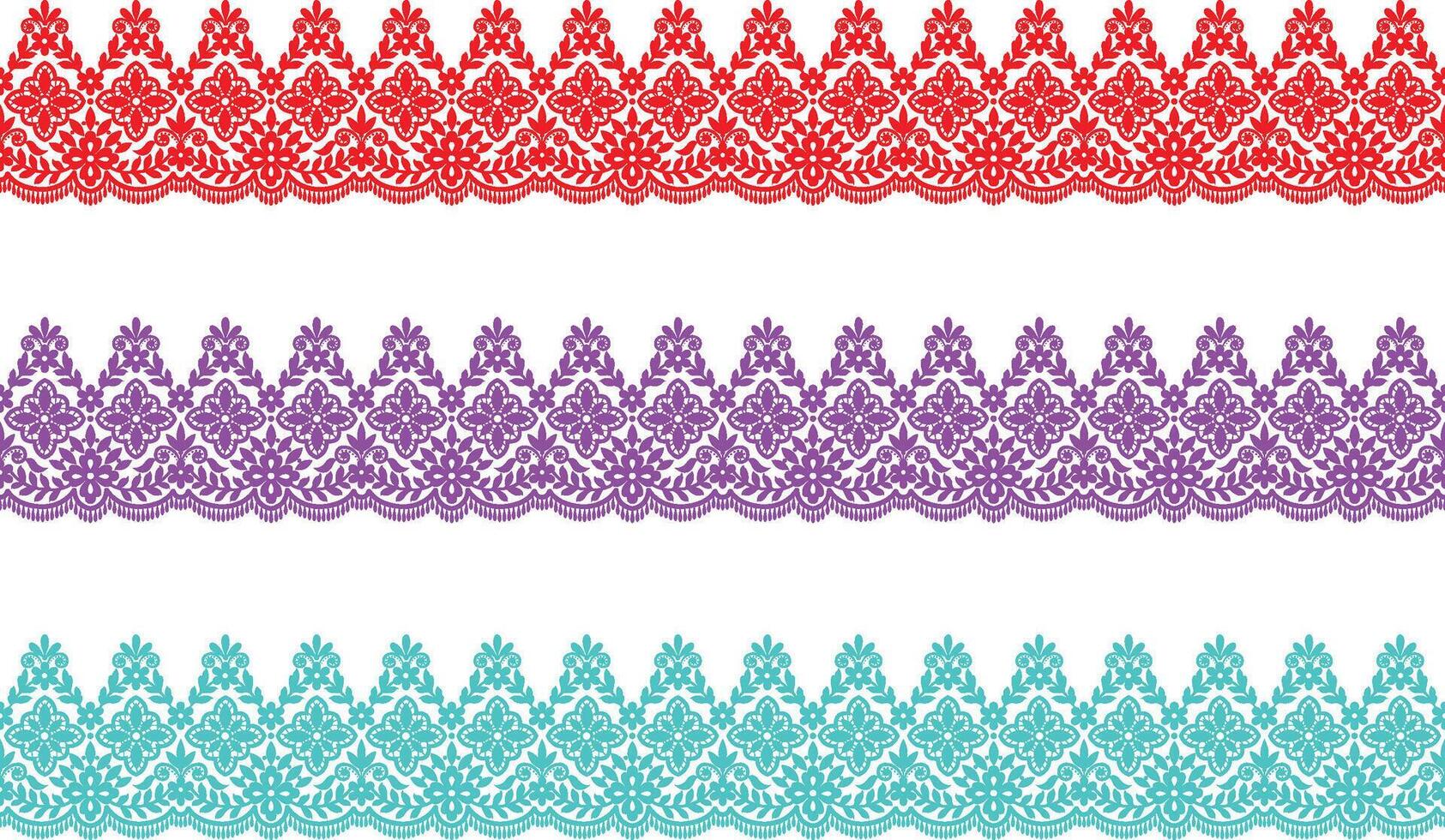 Colorful lace design vector