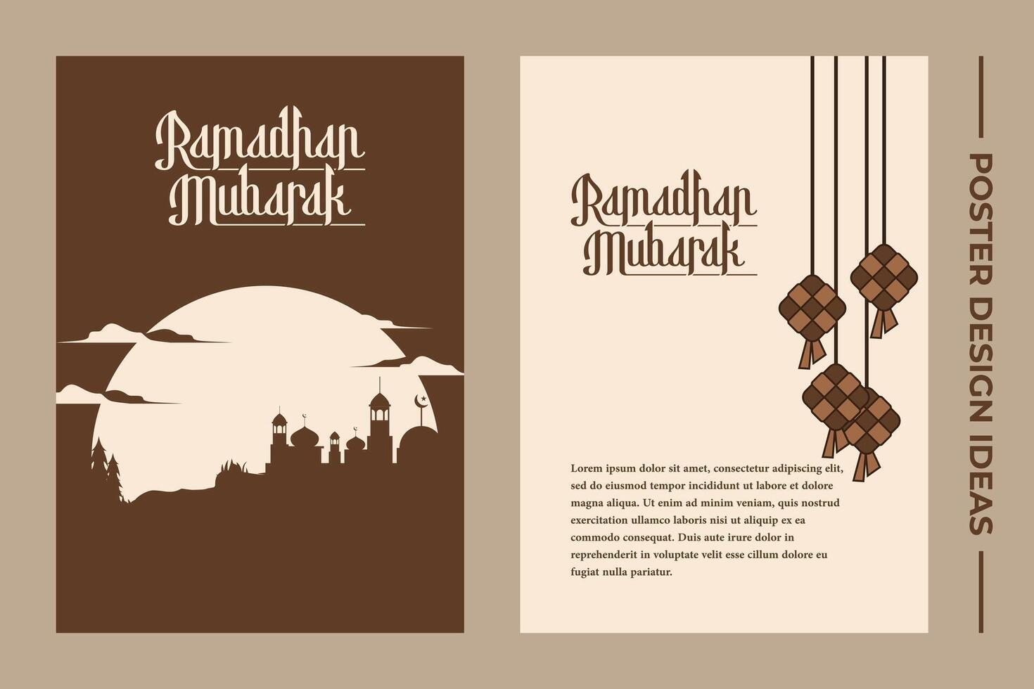 Islamic Ramadan poster design collections vector