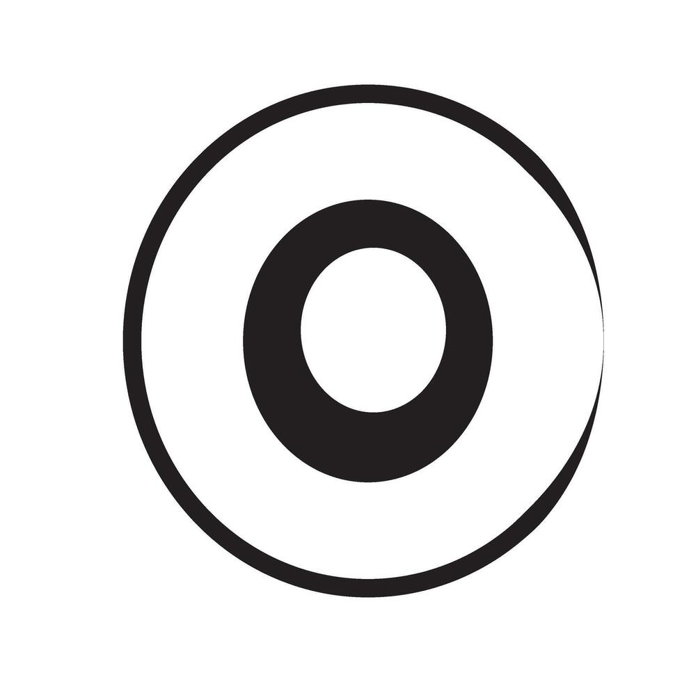 A black and white logo of an o vector