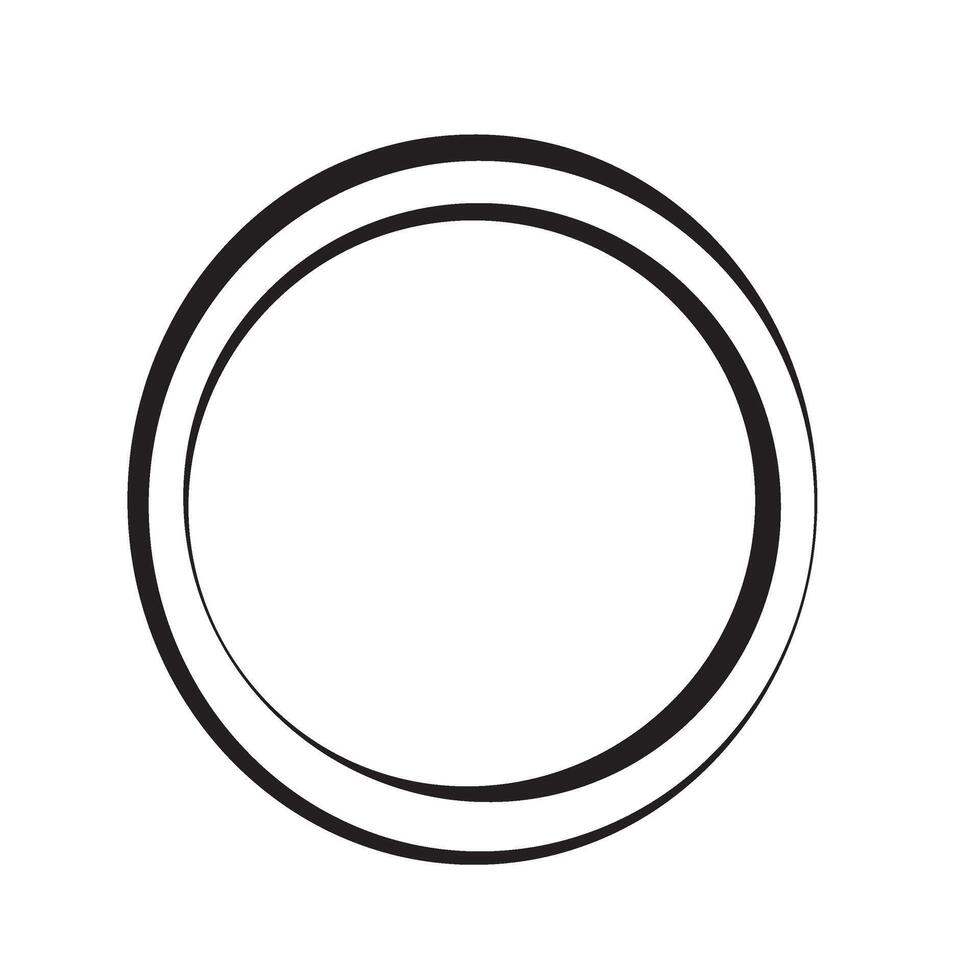 A black and white drawing of a circle vector