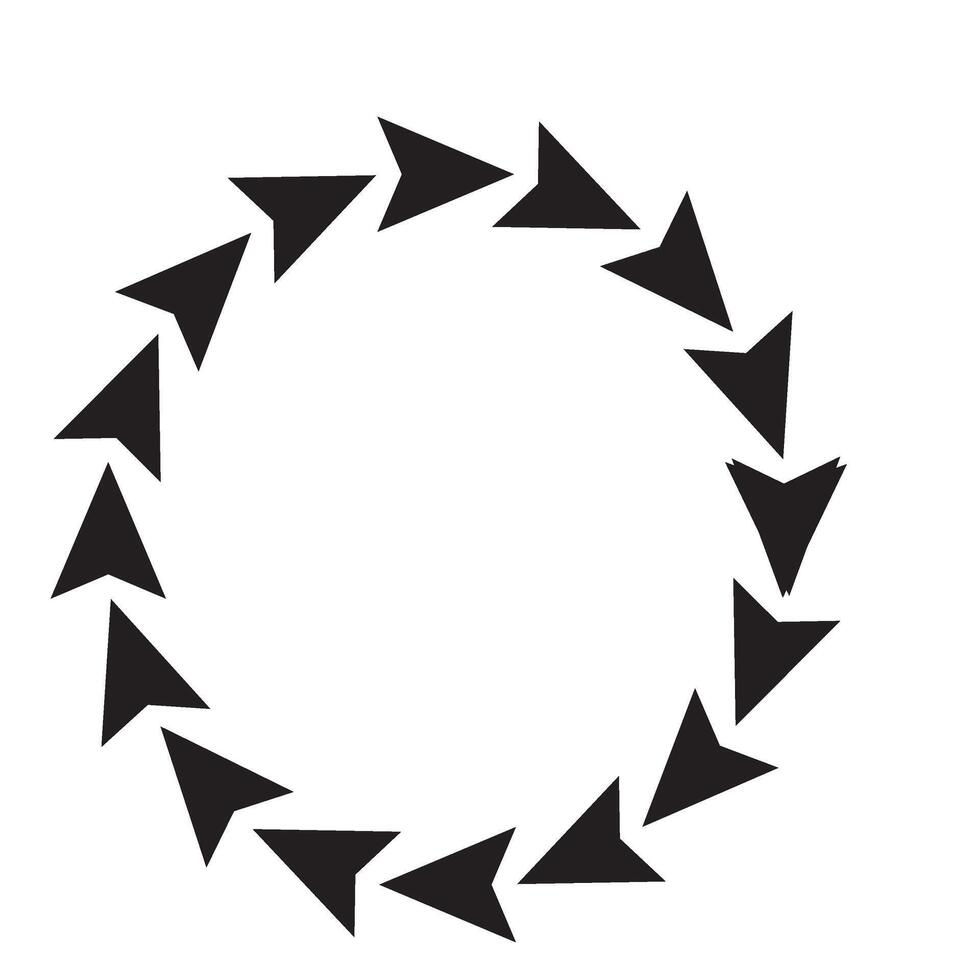 A circle with arrows in it on a white background vector
