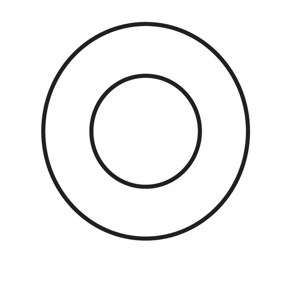 A circle with a line drawn around it vector