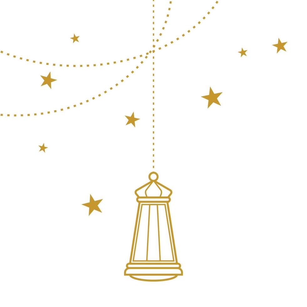 Elegant Golden Lanterns for Eid Celebration vector