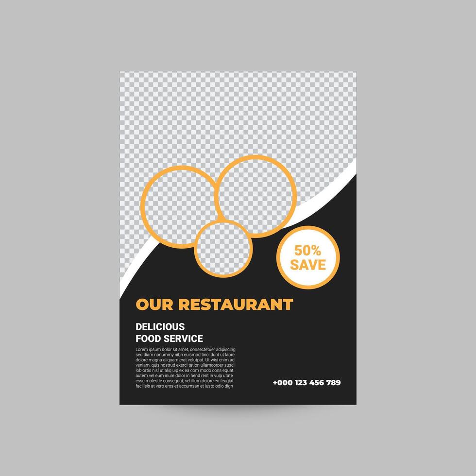 First food Restaurant Flyer template design vector