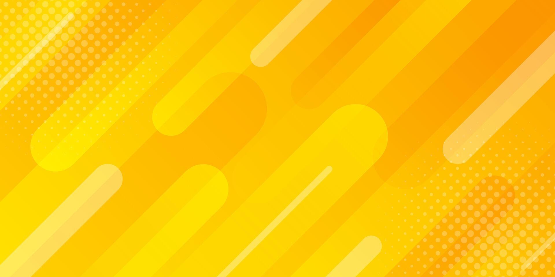 Bright orange-yellow gradient abstract dynamic background with halftones vector