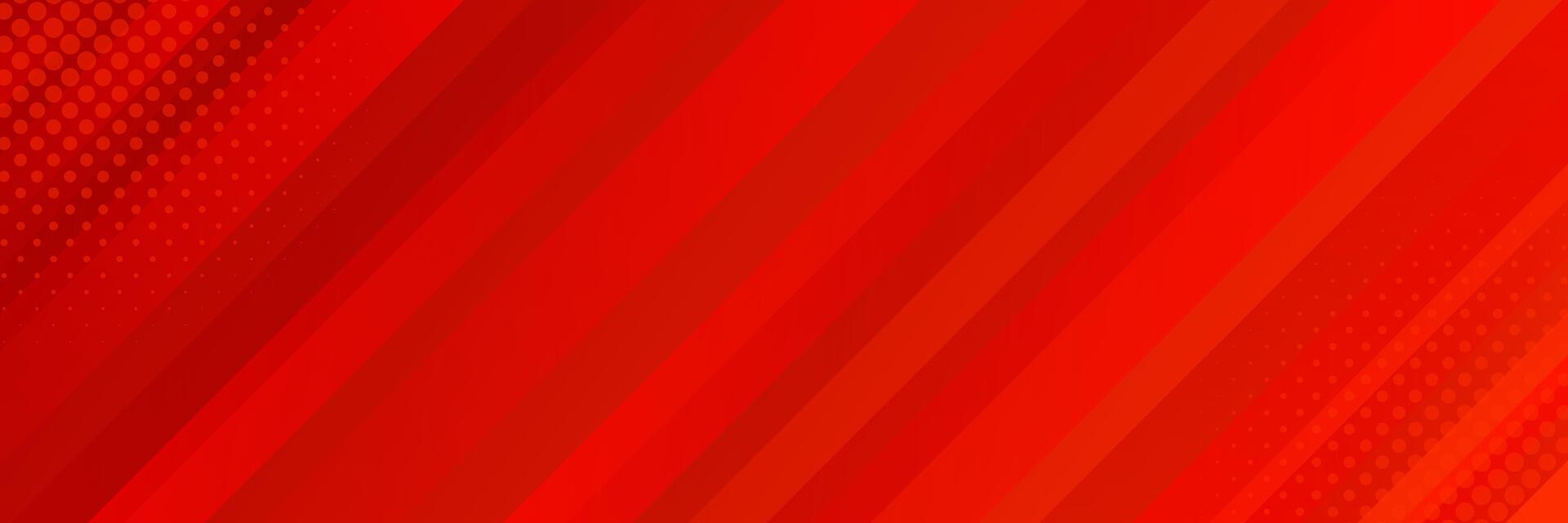 Red abstract dynamic banner background with halftones. Gradient texture with smooth stripes vector