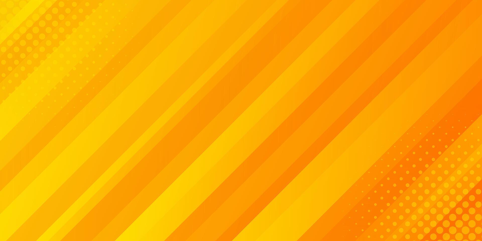 Orange abstract dynamic background with halftones. Gradient texture with smooth stripes vector